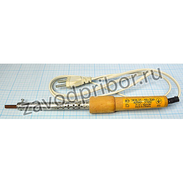 Паяльник электрический 220В, 65Вт, ЭПСН65-220, деревянная ручка; паяльник\220В\ 65Вт\\\ЭПСН65- 220\деревянная ручка