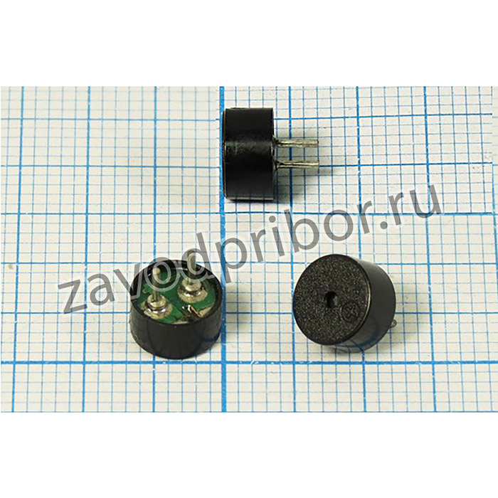 Зуммер магнитоэлектрический без генератора, 6x 4, напряжение 5В, сопротивление 25 Ом, частота 2.731 кГц, 2P3, PB-0627PE-05, HITPOINT