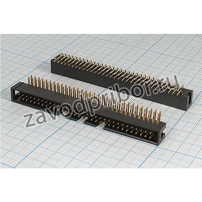 Разъем (IDC) BH-64R вилка, шаг P2.54x2.54, контакты 64P, на плату, угловой, BH-64R