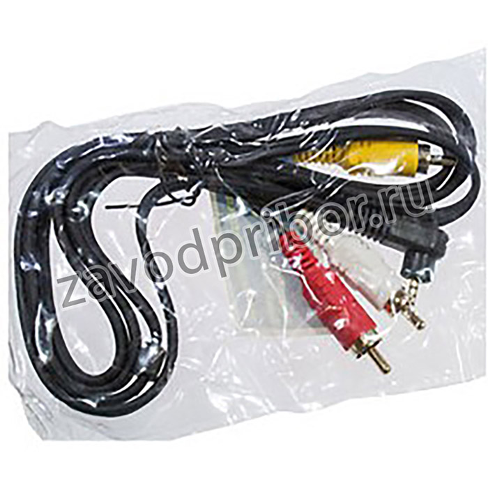 3-0124, Шнур A/V шт 2.5 st 4С-3 RCA, plastic-gold, d=3.2 мм, 1.5 м