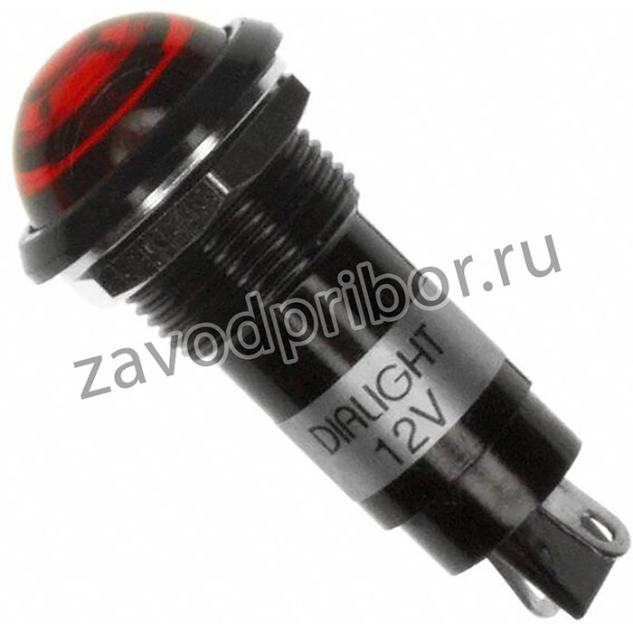 616-1132-130F, Светодиодный индикатор в панель, Красный, 12 В DC, 16 мм, 15 мА, 60 мкд, Без Рейтинга