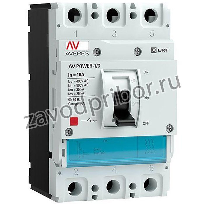 Выключатель автоматический 3п 10А 35кА AV POWER-1/3 TR AVERES EKF mccb-13-10-TR-av
