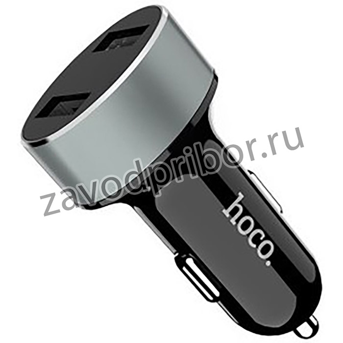 Авто ЗУ + LED дисплей/ HOCO HC-76605 Z26/ 2 USB/ Выход: 10.5W/ Black