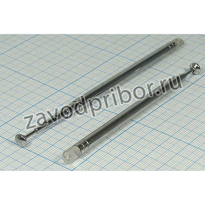 Антенна телескопическая, Ш 6,0x 8,0x1,5/D 2,7, d 6, длина 110~425, 6 колен