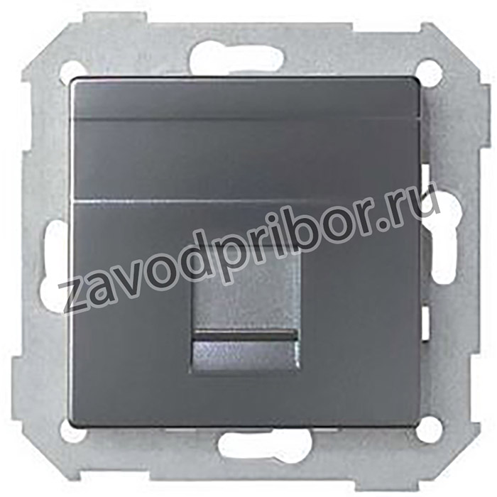 Simon S82 Concept Матовый титан, Розетка 1-я со шт RJ45 прямая для передачи данных