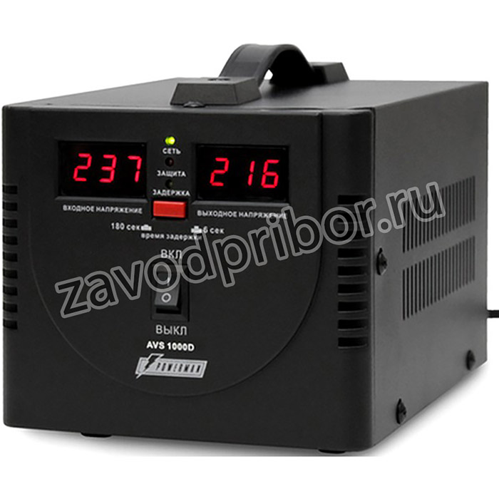 Стабилизатор напряжения Powerman AVS-D Voltage Regulator 1000VA, Digital Indication, 2x Schuko Outlets, 1m Power Cord, 230V, 1 year warranty