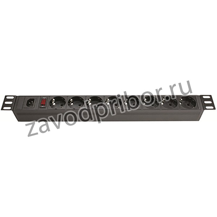 R519SH8OPSHC14, Блок розеток для 19дюймовых шкафов 8 розеток Schuko выключатель