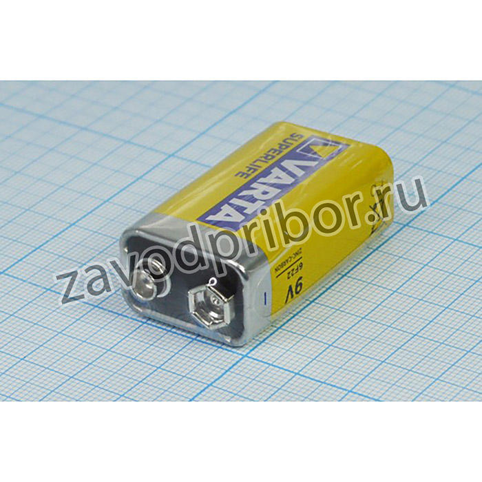 Батарейка 9В, 16x26x47, 6F22/крона, VARTA; бат 9В\\16x26x47\\ 6F22/крона\VARTA