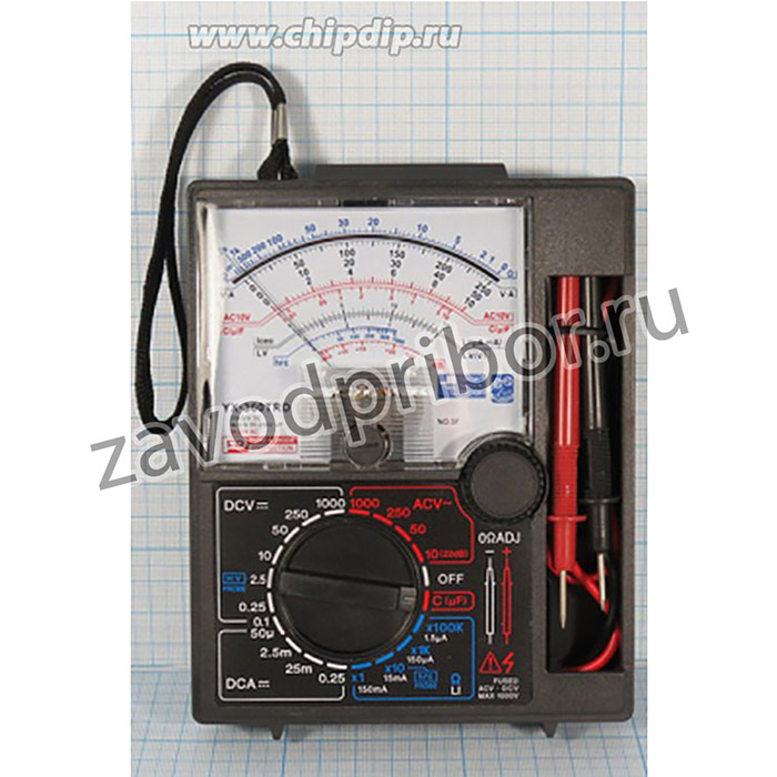 Мультиметр стрелочный YX-360TRD со встроенными щупами + замер ёмкостей, в пластиковом корпусе; приб мультиметр\ стрелочный\YX-360TRD\