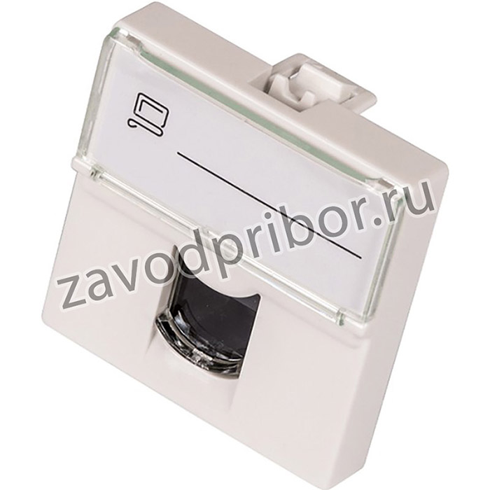 Вставка Mosaic 45x45, RJ-45 UTP, кат.6, со шторкой и увеличенным окном маркировки, белая