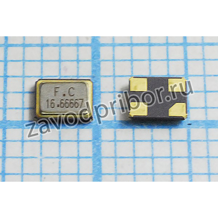 Кварцевый резонатор 16666,67 кГц, корпус SMD03225C4, нагрузочная емкость 15 пФ, точность настройки 20 ppm, стабильность частоты 20/-20~70C p
