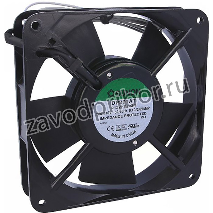 DP201AT2122HBL.GN, Вентилятор осевой, 230В AC, 120х120х25мм, 0.09А, 19Вт, подшипник качения, 2150об/мин, 2 провода