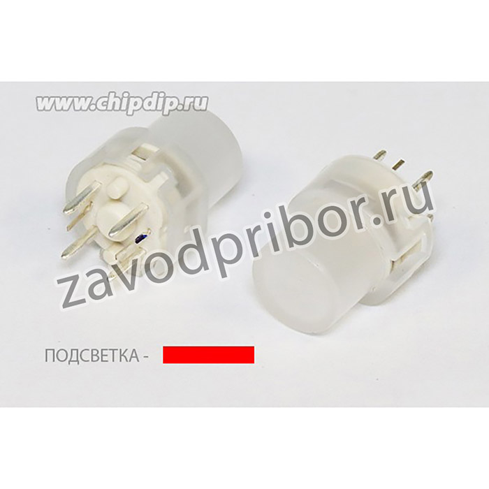 Тактовая кнопка, 12x14, алгоритм работы NO, IL2Вкрасный, контакты 6P, KS01-BL-1