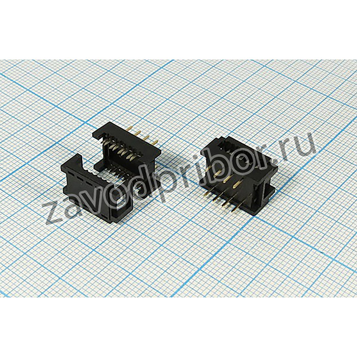 Разъем (IDC) DIP S- 8 вилка, шаг P2.54x 7.62, контакты 8P, на шлейф, DIP S- 8