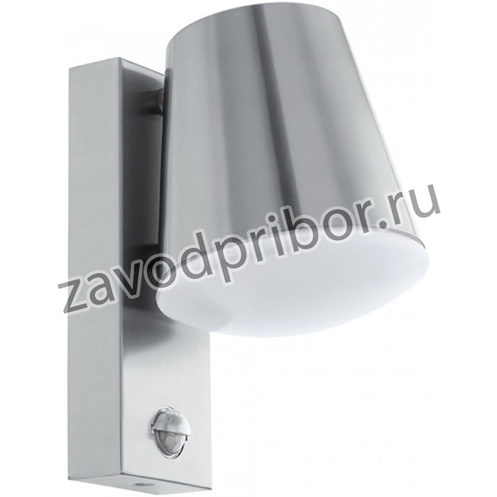Eglo 97453 Уличный светильник наcтенный СALDIERO c датчиком движения, 10W(E27), L140, H240, A185, нержавеющая сталь