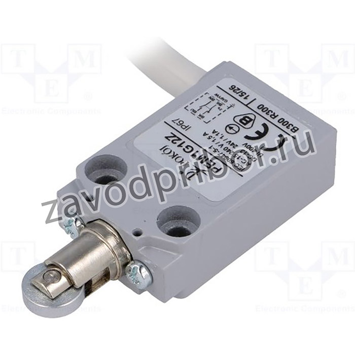 PEM1G12Z, Концевой выключатель, продольный металлический ролик d12мм