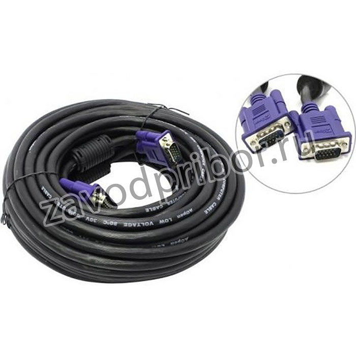 Aopen/Qust (ACG341AD-5M) Кабель монитор-SVGA card (15M-15M) 5м 2 фильтра [6938510840943]