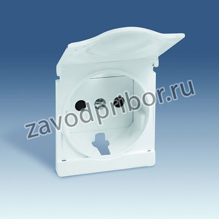 Simon 82 Centr. Алюминий Накладка на мех. розетки с/з 2Р+Е, с откидыв. крышкой, с защитными шторками