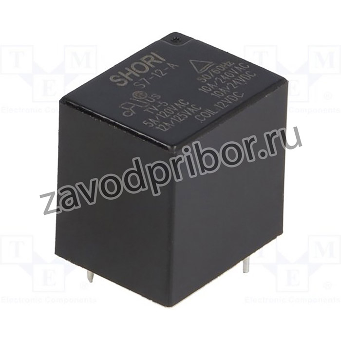 S7-12-1A, Реле: электромагнитное, SPST-NO, Uобмотки: 12ВDC, 15A/125ВAC, PCB