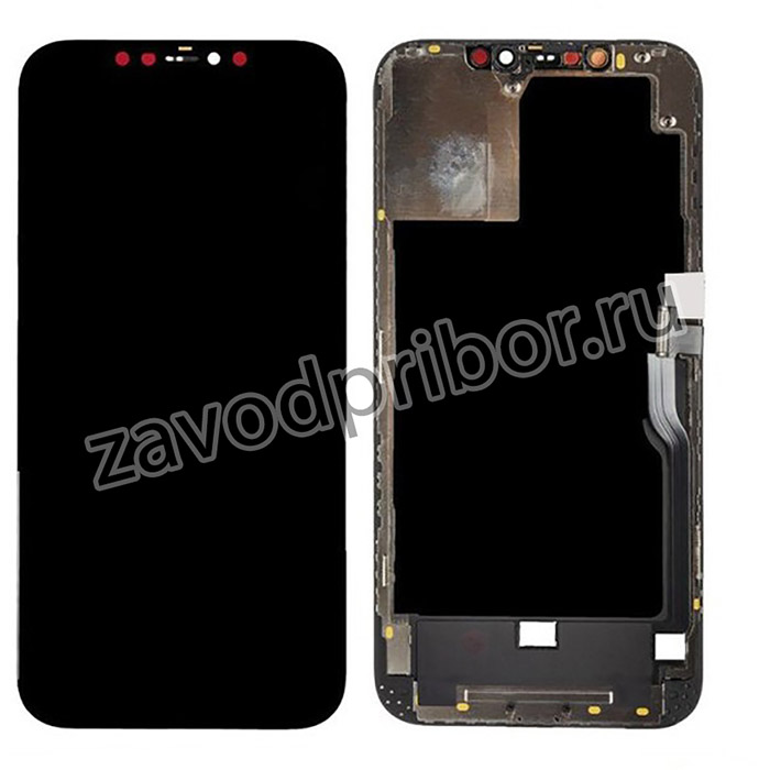 Дисплей (экран) в сборе с тачскрином для Apple iPhone 12 Pro Max черный с рамкой (In-Cell)