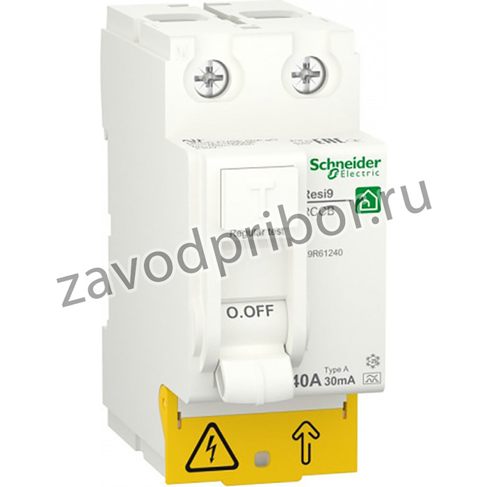 Schneider Electric RESI9 Выключатель дифференциального тока (УЗО) 40А 2P 30мА тип A