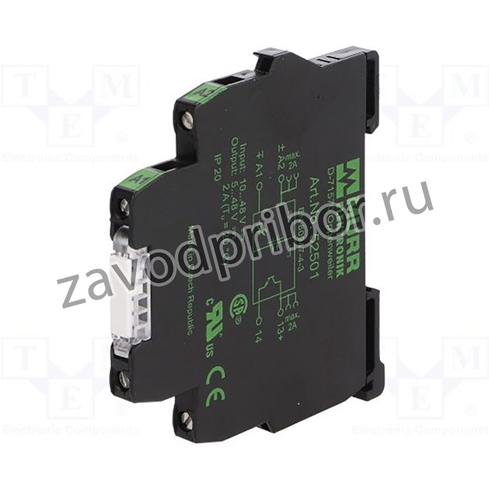 MURR-52501, Реле: интерфейсное, Uупр: 10-48ВDC, 2А, транзисторный, Монтаж: DIN