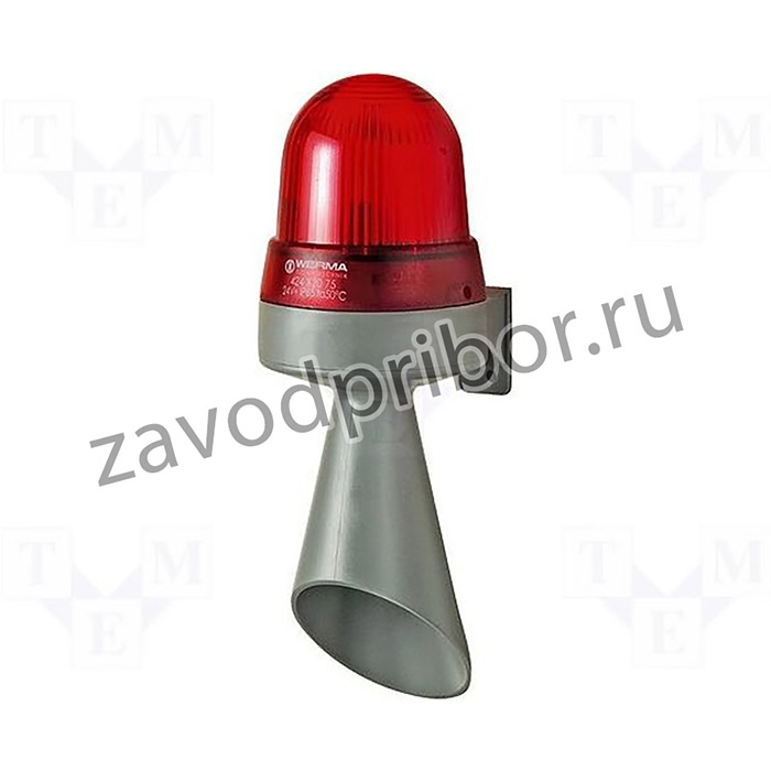 42512075, Сигнализатор: светозвуковой, 24ВDC, ксеноновая лампа, красный