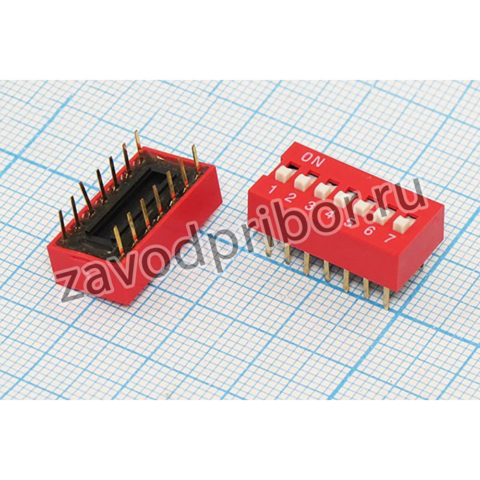 Переключатель DIP-07, 14P2,54, ON-OFF, DS-07; ПDIP-07\14P2,54\ ON-OFF\\DS-07\