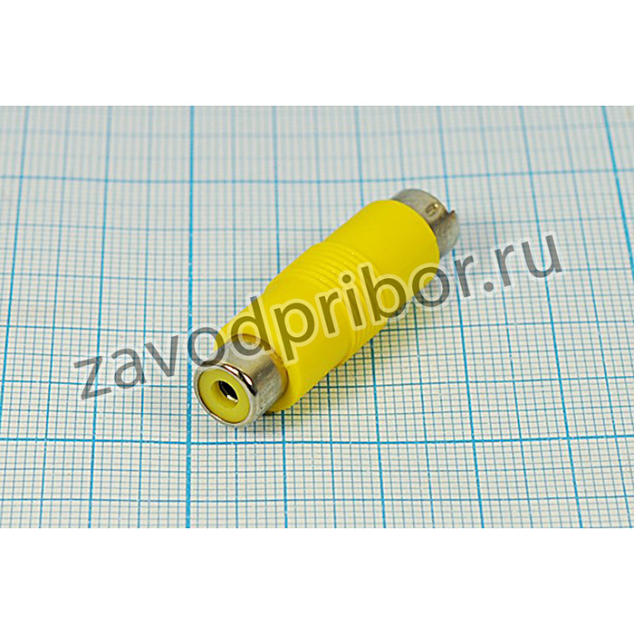 Переходник разъем miniDIN 8P вилка - разъем RCA розетка, Ni/пластик