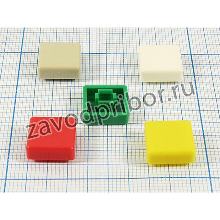 Колпачок, внутренний размер 3,8x3,8, 12x12x5,5, пластик, желтый