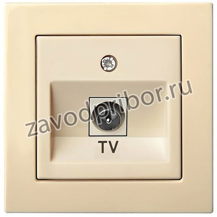ТВ розетка LIREGUS Эпсилон ITVL-1-01 E/S крем без рамки 28-072