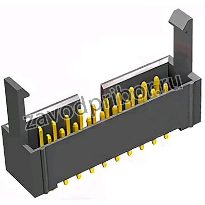 DS1013-01-10SSiB-B, Вилка на плату прямая 10pin, 2.54мм, с фиксатором кабеля