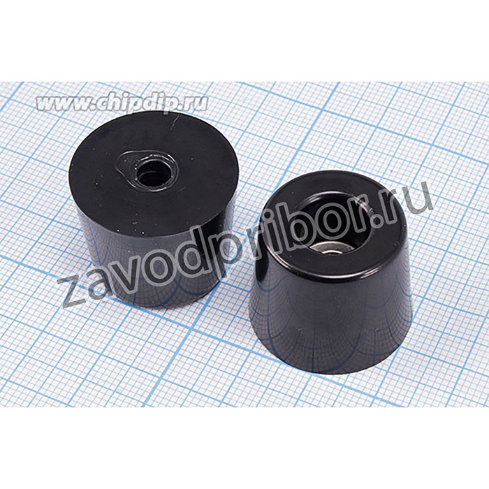 RL-SR-25x21x20, Ножка приборная коническая, армированная шайбой, _25мм, высота 20мм; ножка прибор 25x20\h- 9,5/отв 5,0\резин\конус\