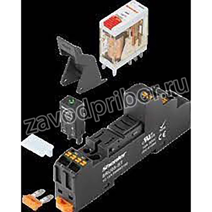 Цоколь SRT08-ES+SR20L, 10A(300V), с фиксатором, винтовой зажим, черный, на рейку DIN35/панель, для RFT2CO, 46.52, G2R-2, KRI2