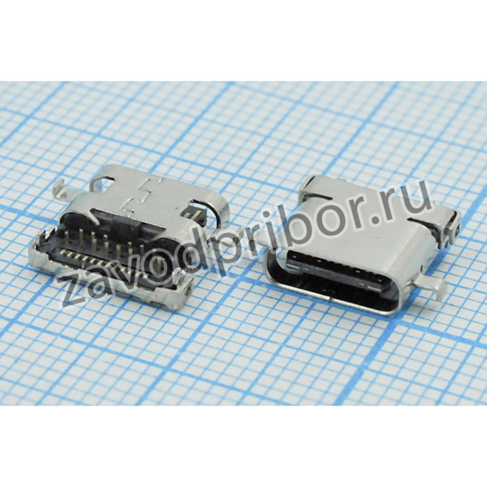 Разъем USB розетка, тип C 3.1, контакты на плату, USB3.1TYPE-C 24PF-008