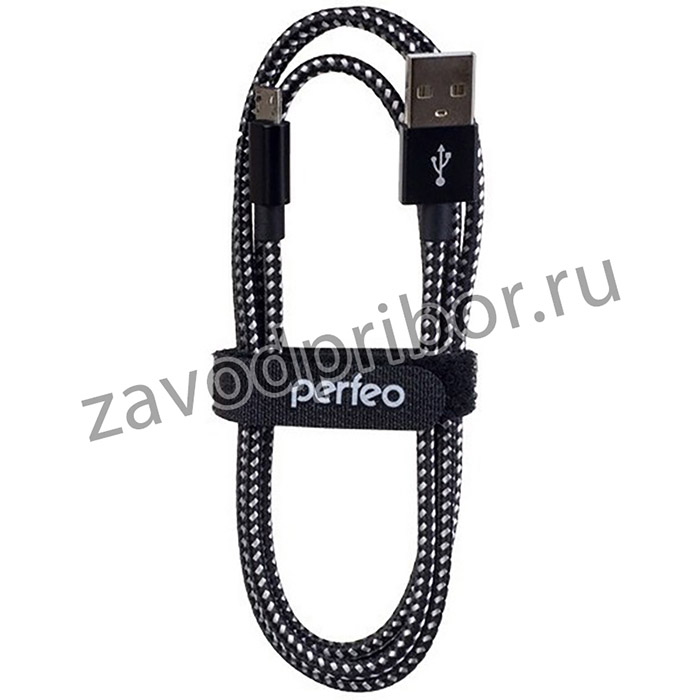 PERFEO Кабель USB2.0 A вилка - Micro USB вилка, черно-белый, длина 3 м. (U4802)