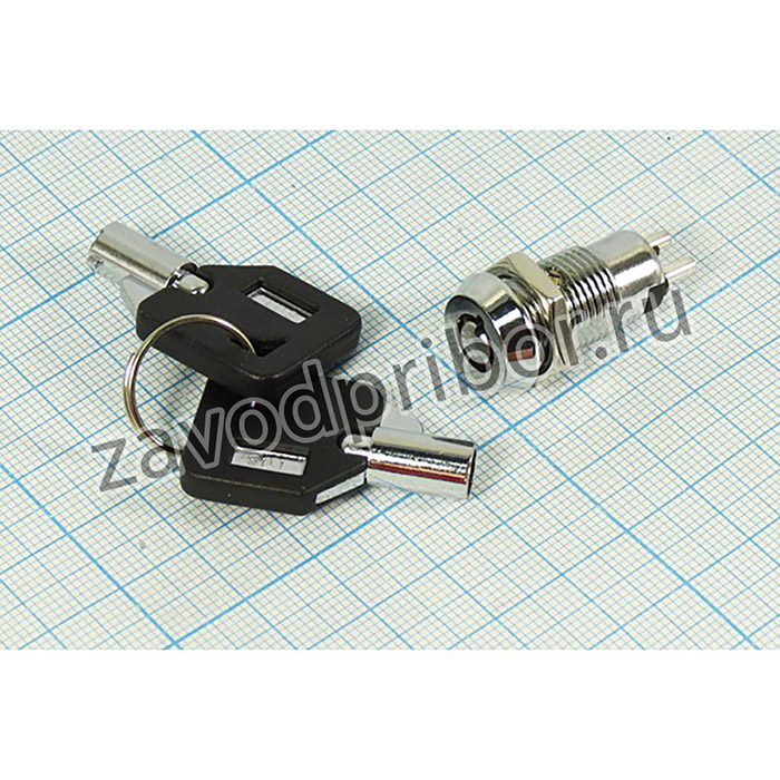 Переключатель замковый, контакты 2P, 0.5А, переключение OFF-ON, d12, E-432