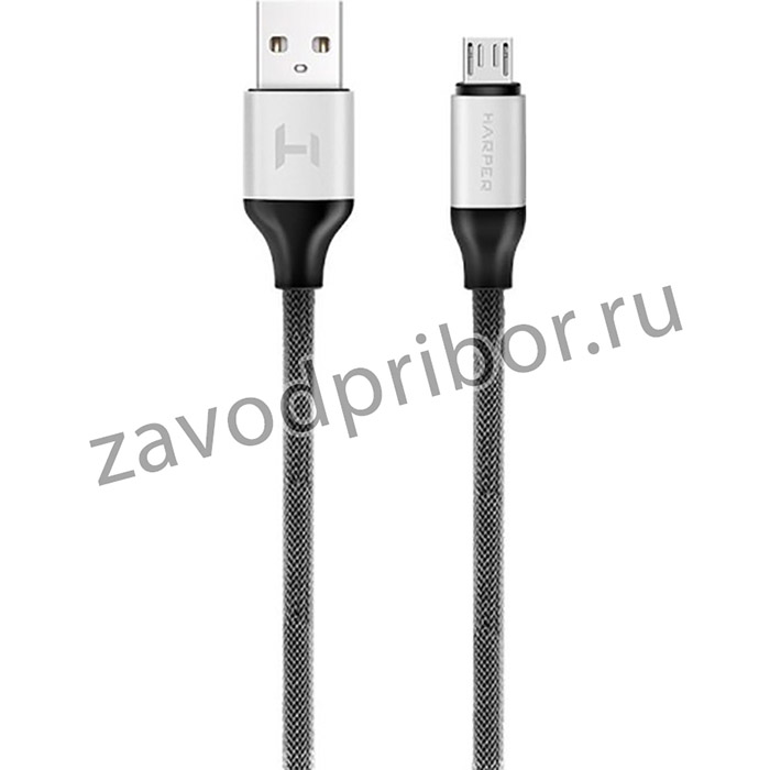 Кабель USB - microUSB, HARPER, BRCH-310, 1 м, серебряный H00001359