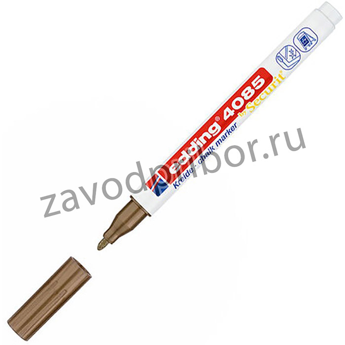 Маркер меловой EDDING 4085, 1-2 мм, МЕДНЫЙ, влагостираемый, для гладких поверхностей, Е-4085/55, E-4085/55