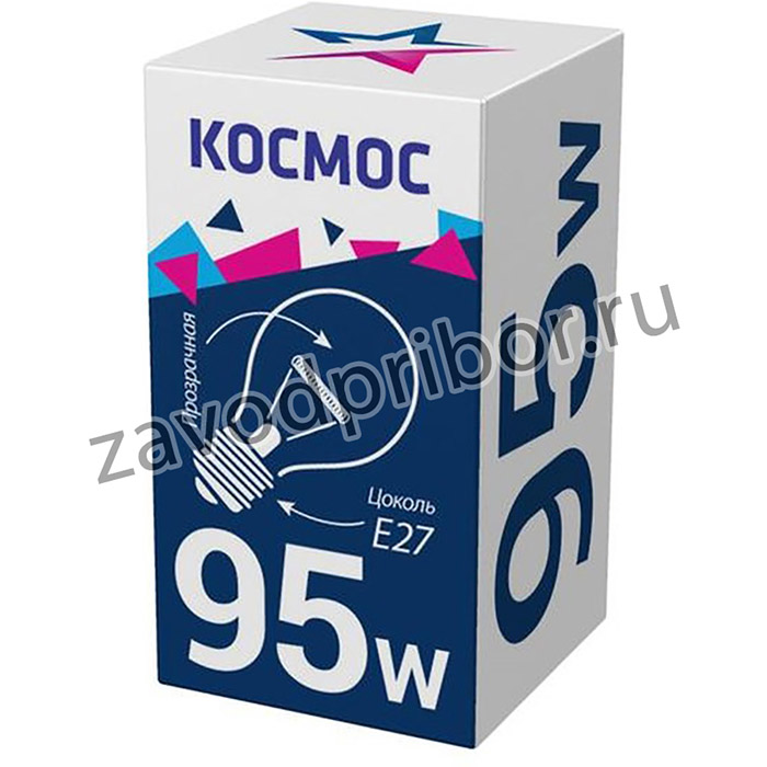 Лампа накаливания 95Вт A50/A55 прозрачная E27 230В КОСМОС LKsmSt55CL95E27v2
