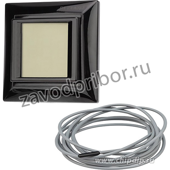 51-0818, Терморегулятор сенсорный RX-419B черный (совместим с Legrand серии Valena)