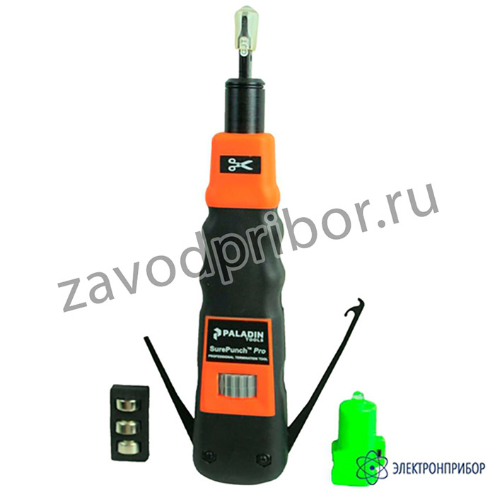Paladin Tools PA3596 — ударный инструмент SurePunch Pro PDT для расшивки кабеля на кросс с лезвием 110 и фонариком