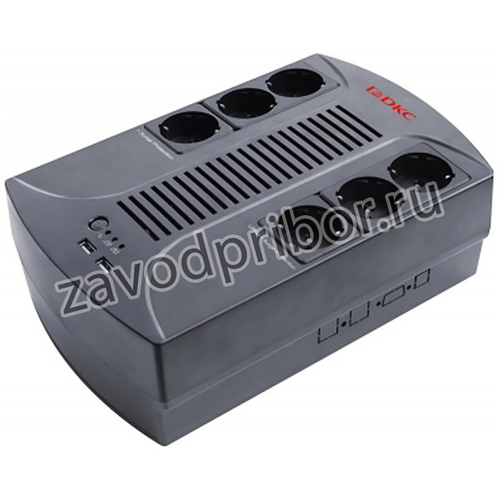 DKC INFOPDU800, Линейно-интерактивный ИБП ДКС серии Info PDU, 800 ВА/480 Вт, 1/1, 6xSchuko, USB для зарядки (2), USB + RJ11, 1x8Aч