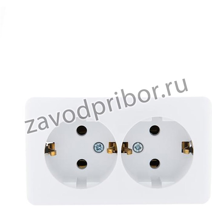 Розетка 2-м ОП Viola с заземл. бел. LEZARD 751-0200-127
