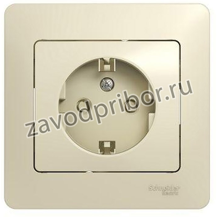 Розетка 1-м СП Glossa 16А IP20 с заземл. защ. шторки в сборе беж. SE GSL000244