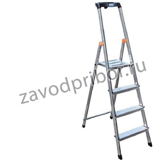 Стремянка складная Krause SAFETY 4 ступени с полочкой 128942