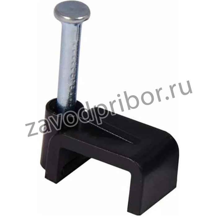 Скоба 6мм плоская пластиковая(уп./50 шт) -черная HLT
