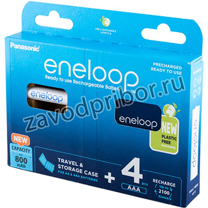 Panasonic eneloop BK-4MCDEC4BE 800мАч AAA + футляр BL4, Аккумулятор
