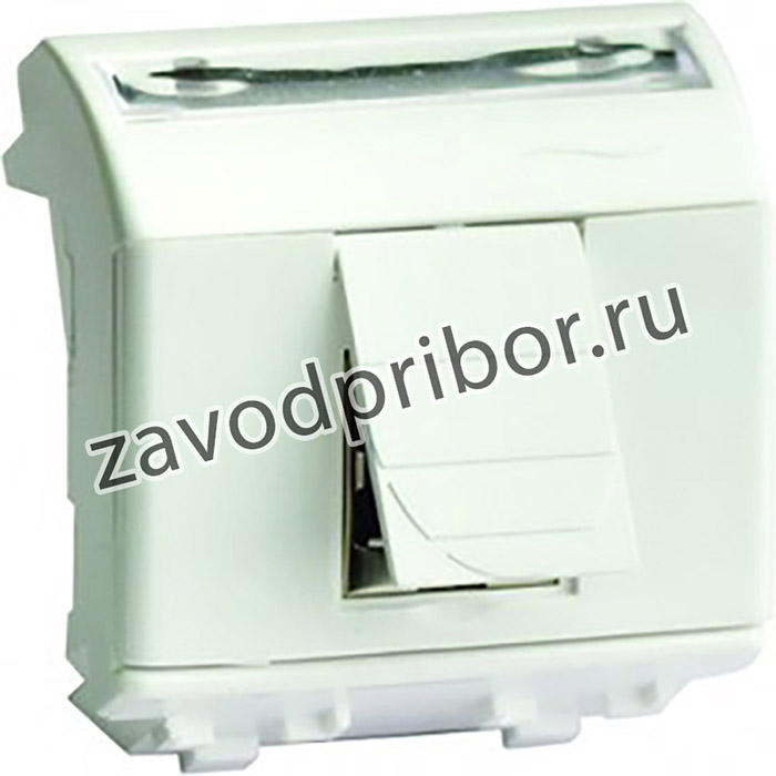 76102B, Розетка HDMI со шторкой Brava белая 2 модуля