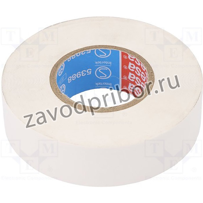 53988-00062-00, Изоляционная лента, ПВХ, W: 19мм, L: 25м, белый
